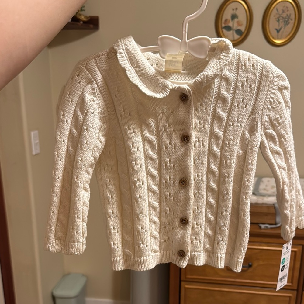 Cream Cable Knit Baby Cardigan